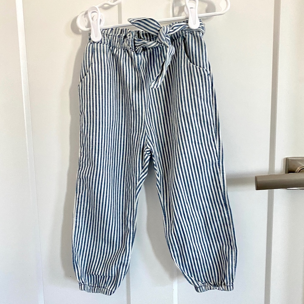 Zara Striped Pants with Bow 3/4